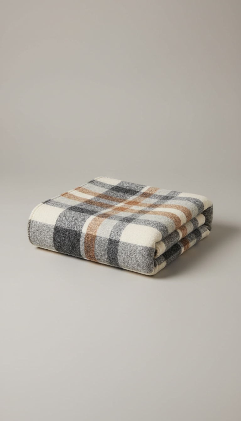 Plaid en laine texture naturelle