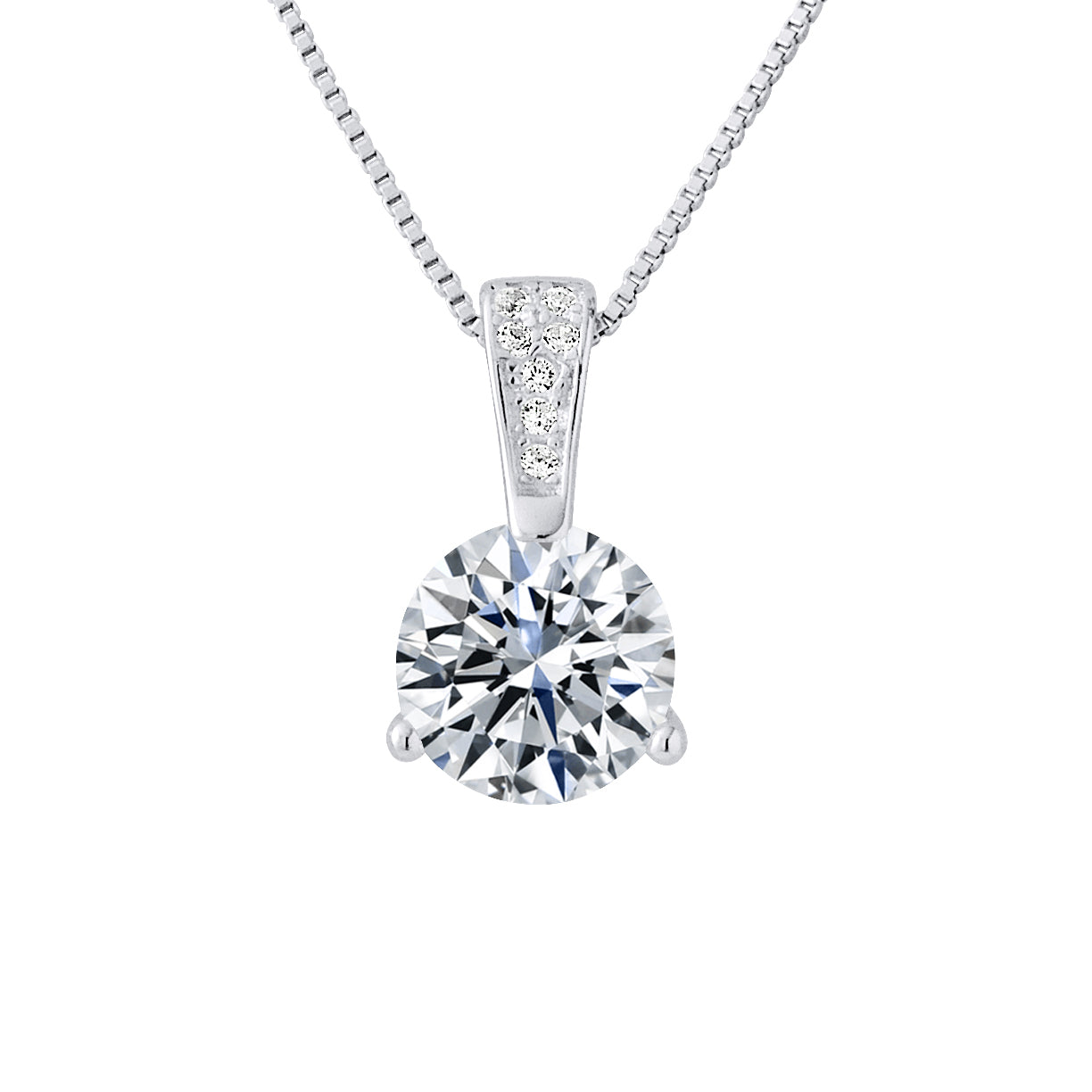 Collier Solitaire — Argent 925 & Oxyde de Zirconium