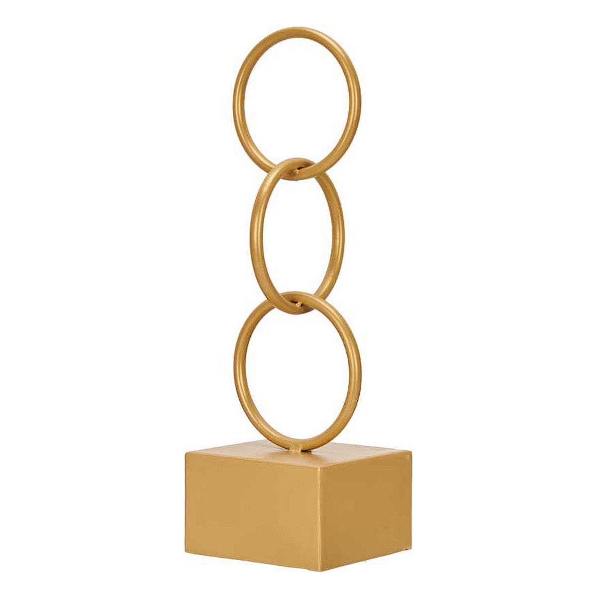 Figurine Décorative Anneaux — Métal Doré