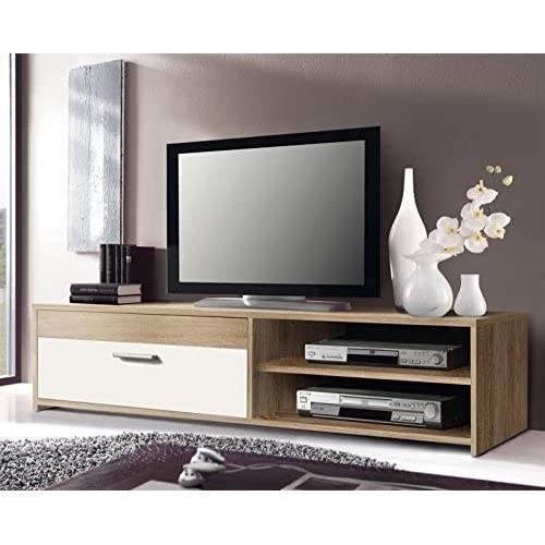 Meuble TV PILVI — Chêne & Blanc