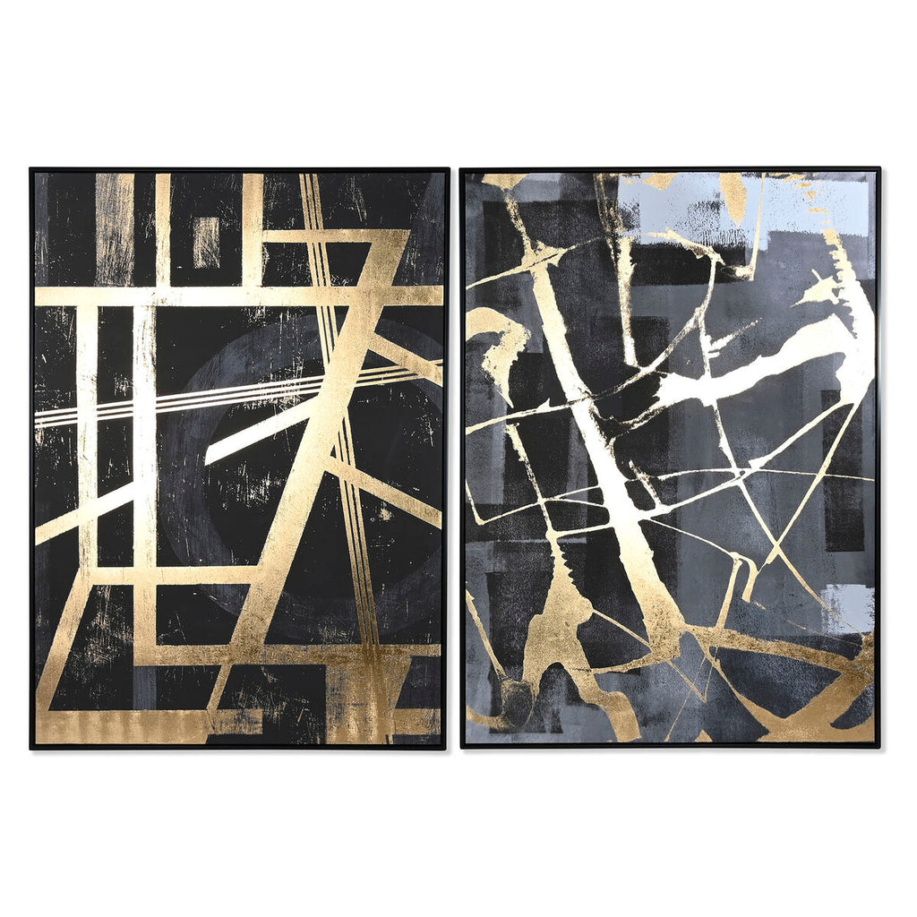 Diptyque Abstrait Or & Noir — Grand Format