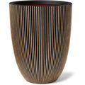 Vase Groove — Noir & Doré, Grand Format