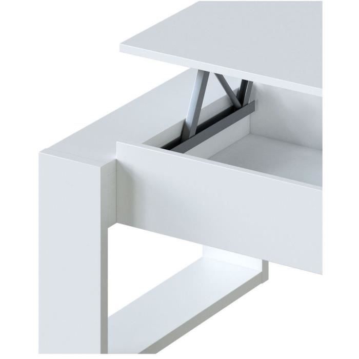 Table Basse Relevable NOVA — Blanc Épuré