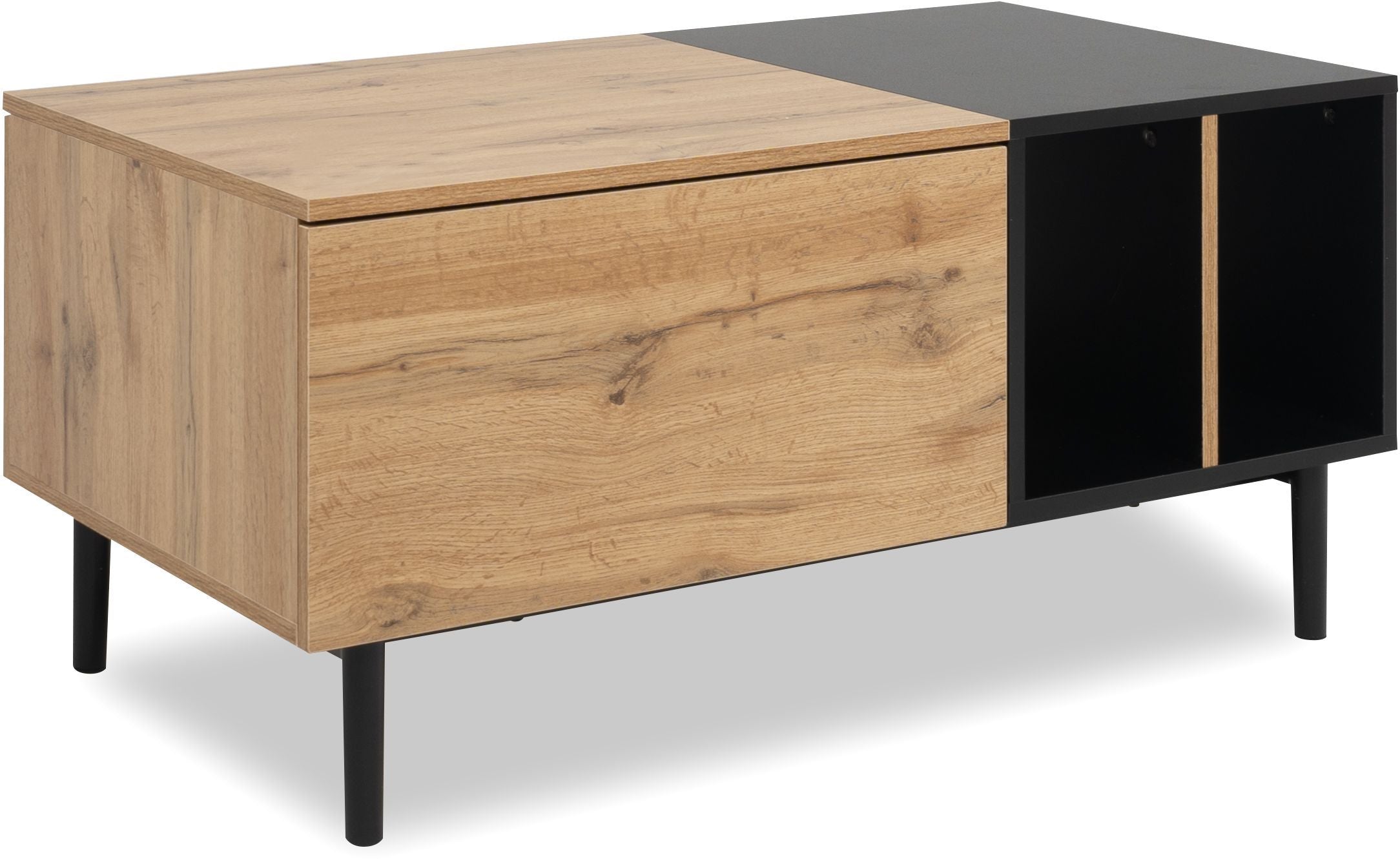 Table Basse LONA — Chêne Artisan & Noir
