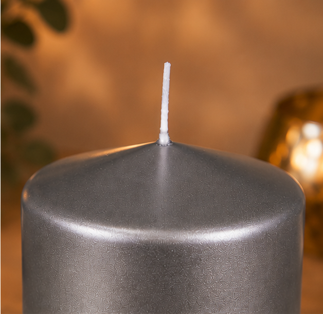 Bougie Cylindriques Argent - Lot de 12