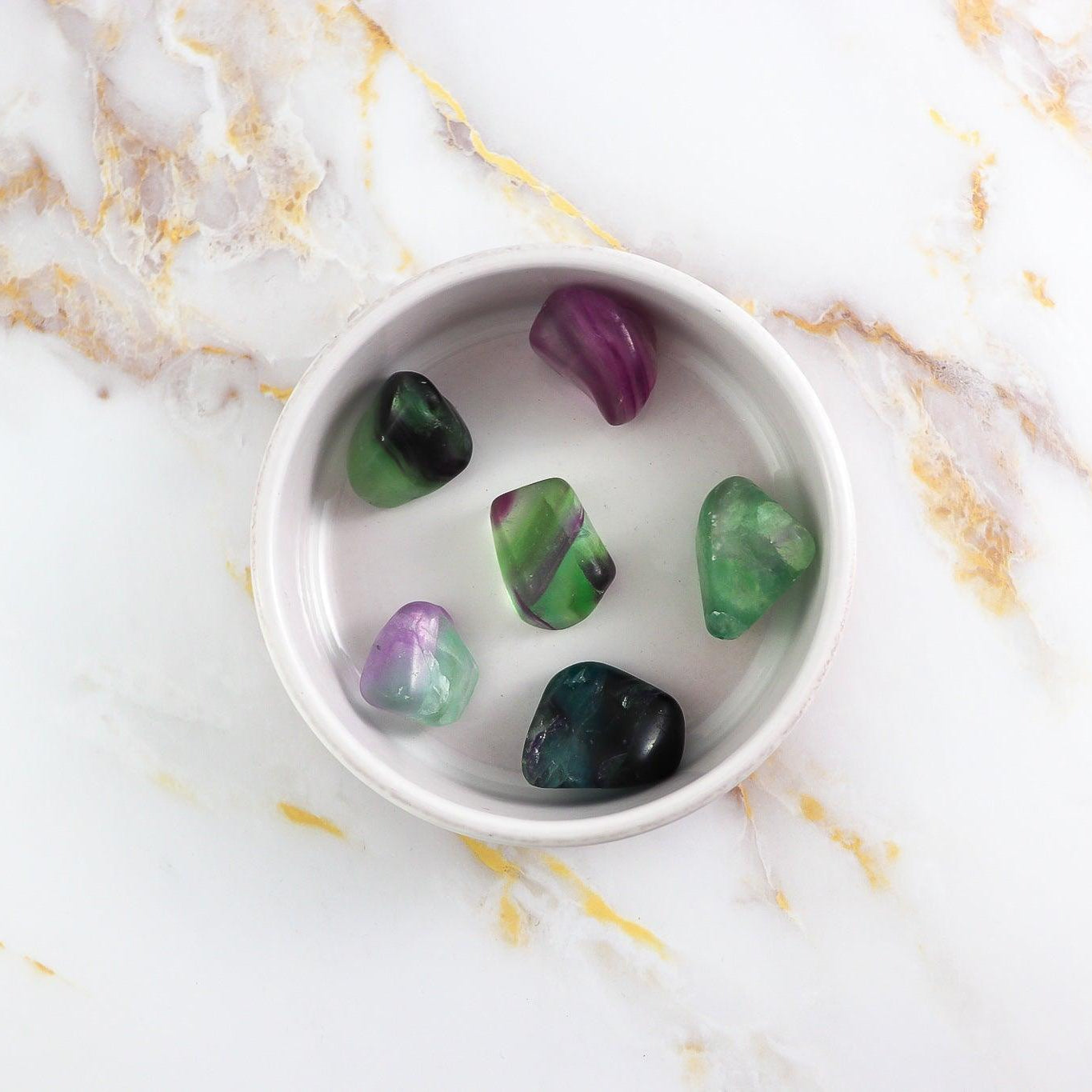 Pierre roulée en Fluorite multicolore