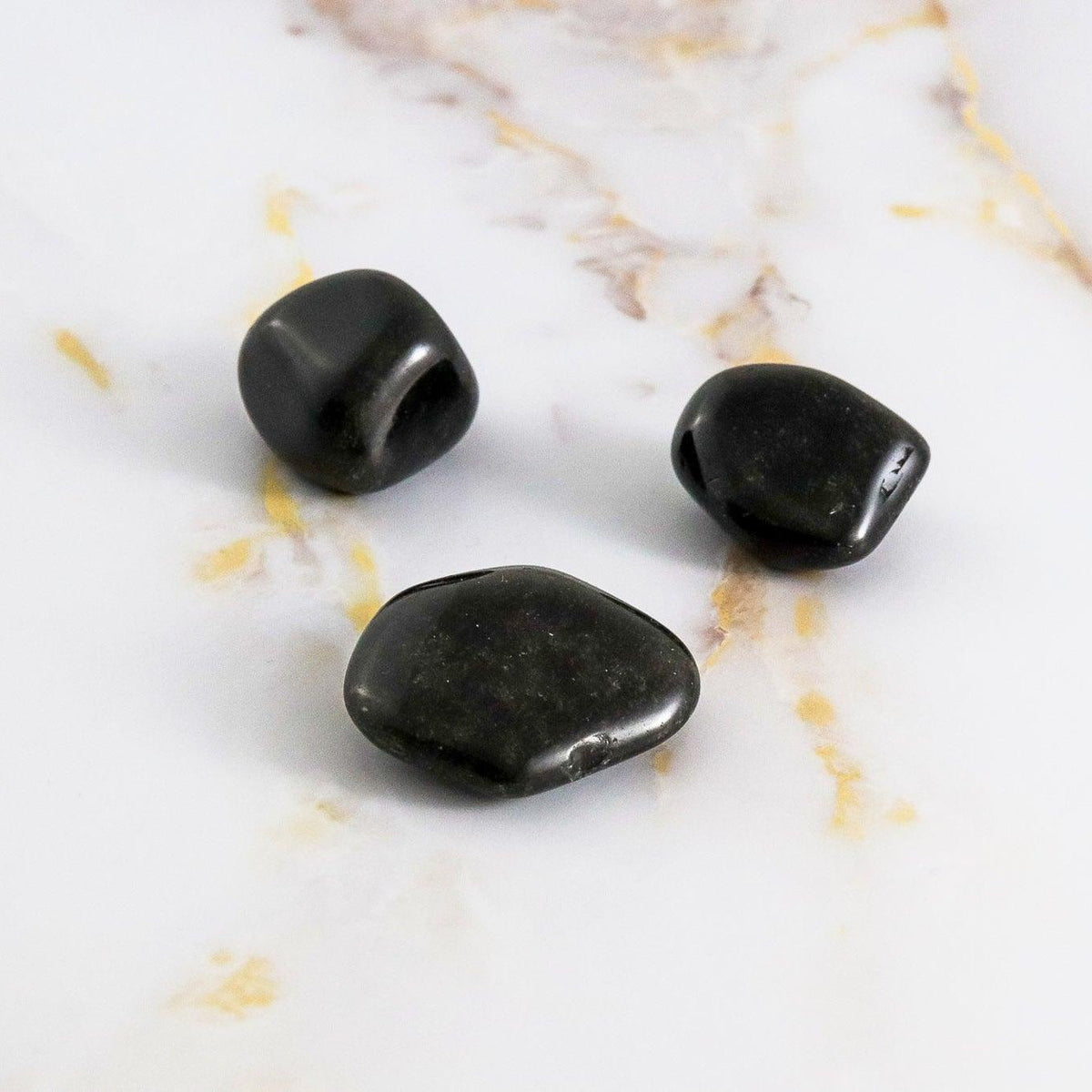 Pierre roulée en Obsidienne argentée